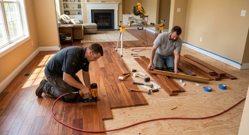 Cherry Floor Installation in Dedham, MA