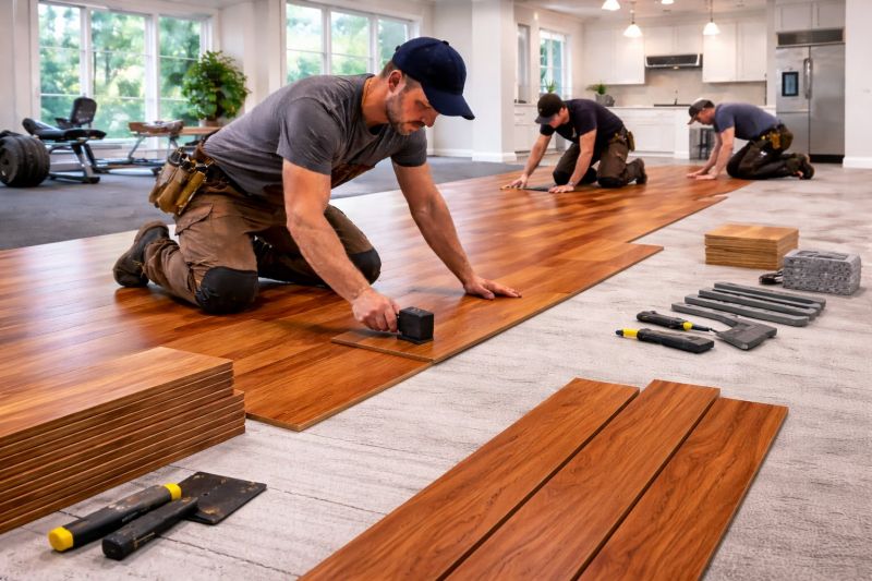 Cherry Floor Installation in Lowell, MA
