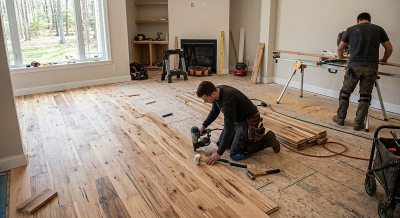 Hickory Floor Installation in Natick, MA