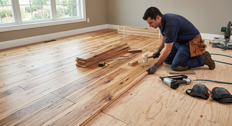 Hickory Floor Installation in Natick, MA