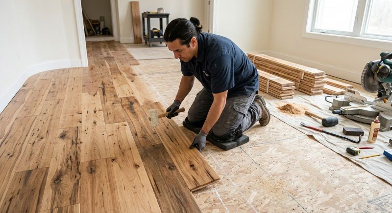 Hickory Floor Installation in Natick, MA