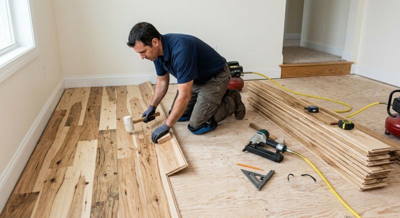 Hickory Floor Installation in Natick, MA