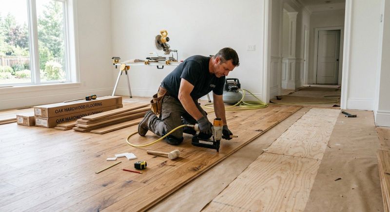 Oak Floor Installation in Wayland, MA