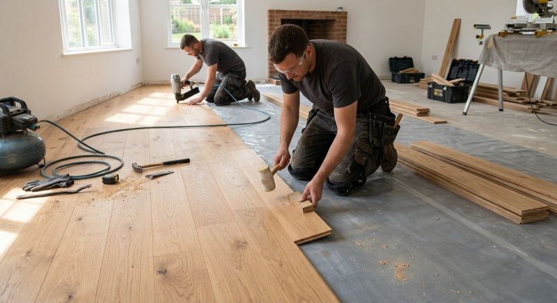 Oak Floor Installation in Wellesley, MA