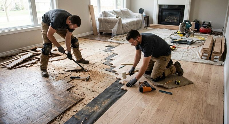 Wood Floor Replacement in Newton, MA